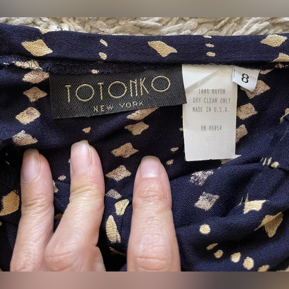 TOTO N KO TOTONKO blue short wrap skirt 8 - Picture 3 of 4